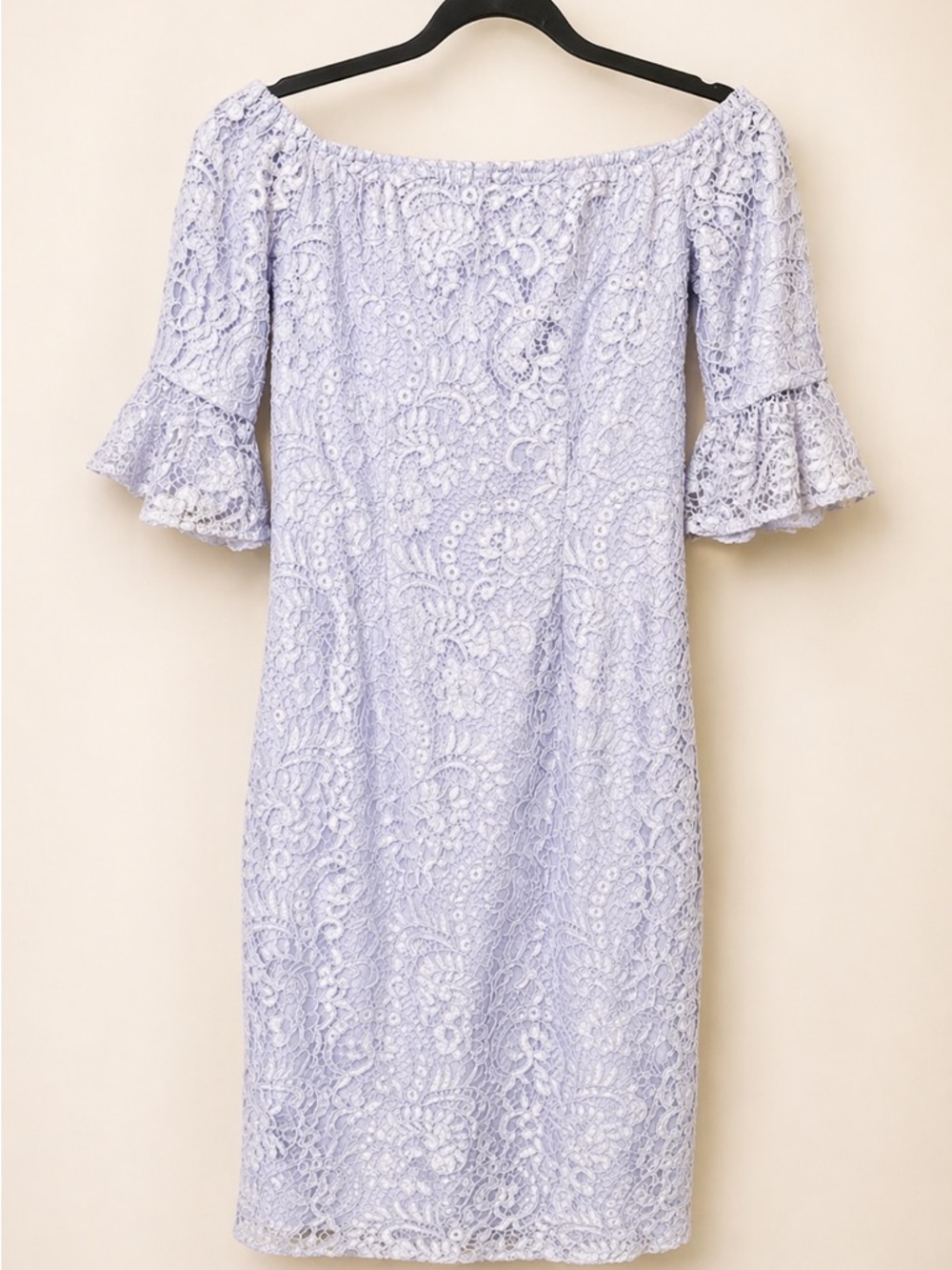 Lace Dress | Lavender Off Shoulder Dress | Wedding Guest / Bridal Shower Dress